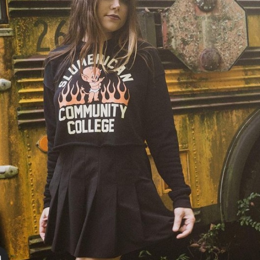 Brand new Slumerican Lil devil community college cropped sweatshirt